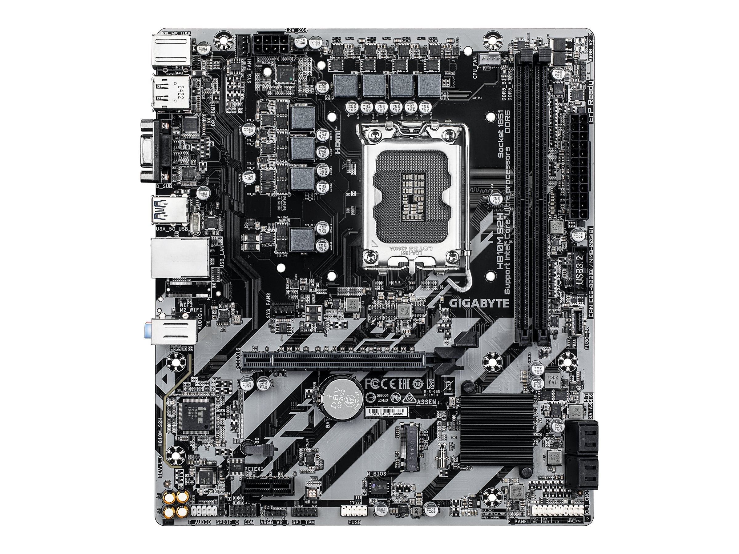 GIGABYTE H810M S2H LGA1851 MB Vorderansicht