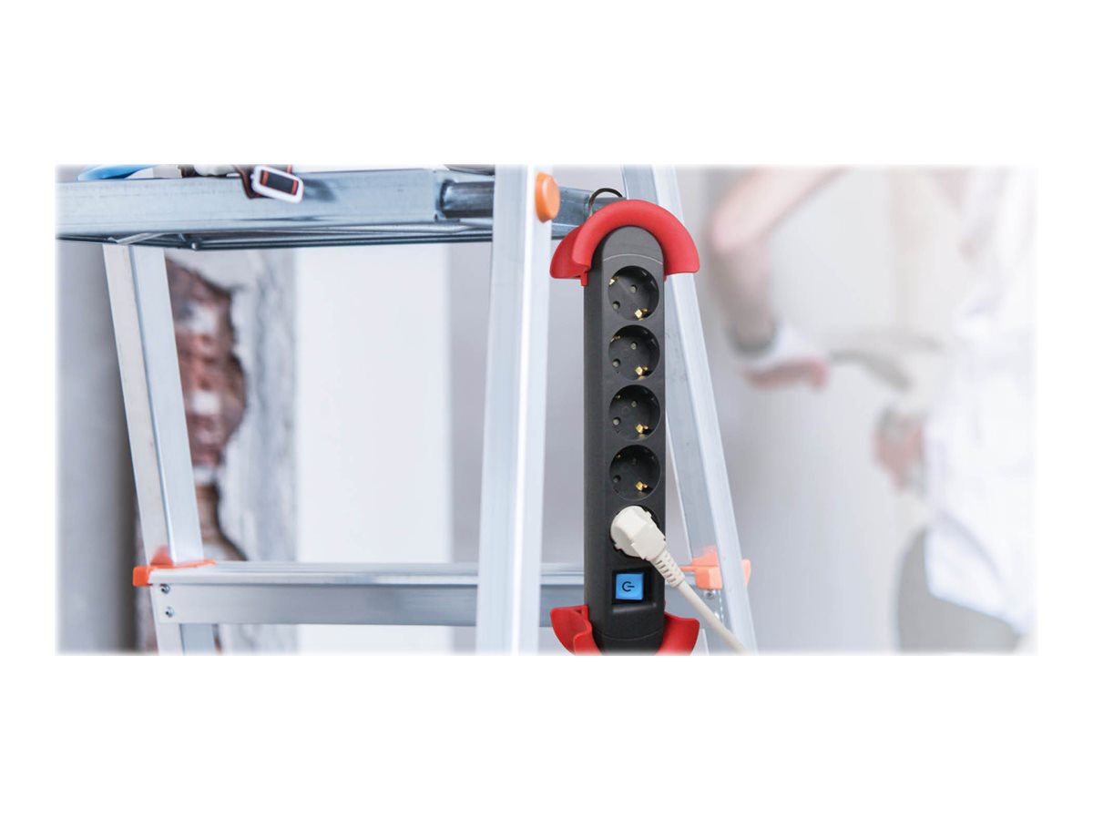 BACHMANN HOOK Indoor 5x Schutzkontakt Kunststoff mit Schalter 5m - Verpackung
