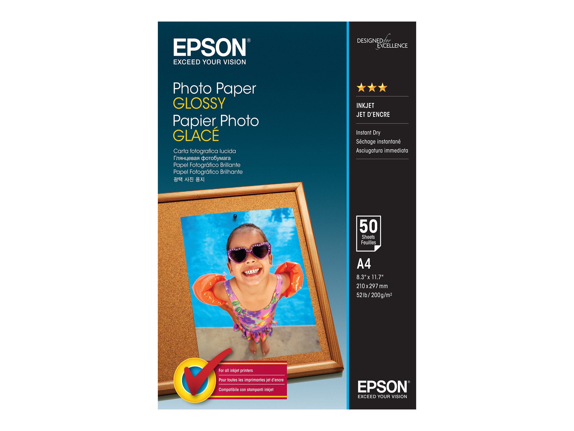 EPSON Foto Papier glänzend A4 Vorderansicht