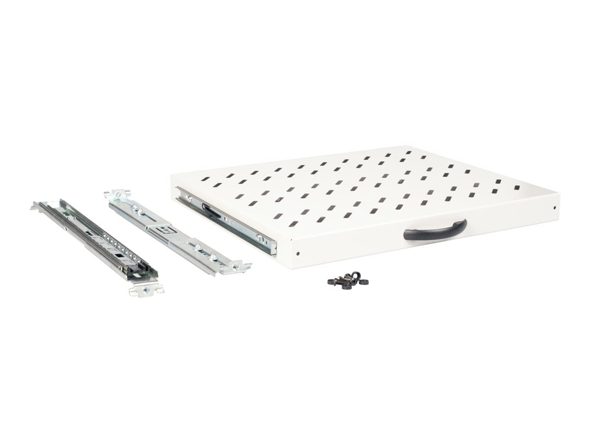 ROLINE Fachboden 48,26cm 19Zoll 1 HE ausziehbar 350 T 25 kg grau - Vorderansicht