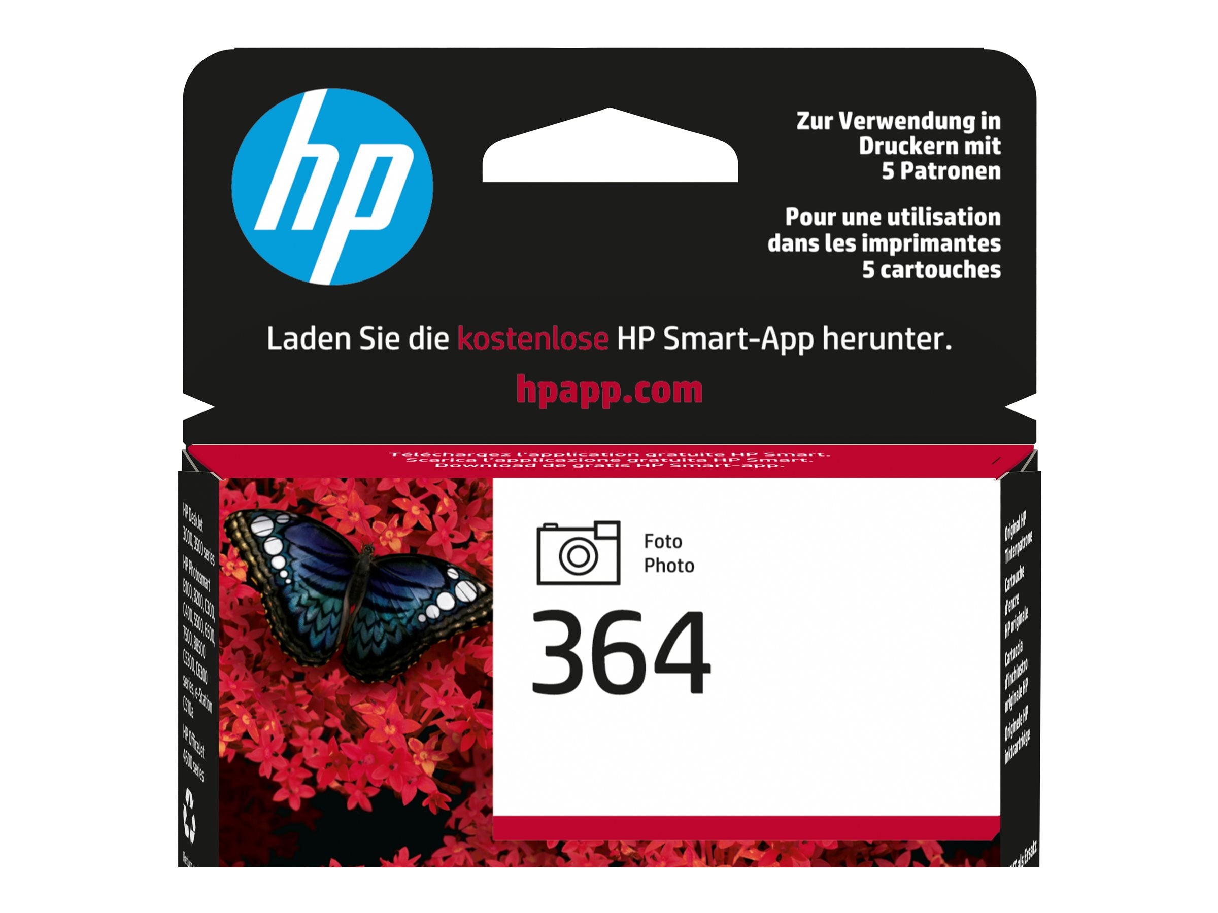HP 364 original Tintenpatrone CB317EE BA1 photo schwarz Verpackung