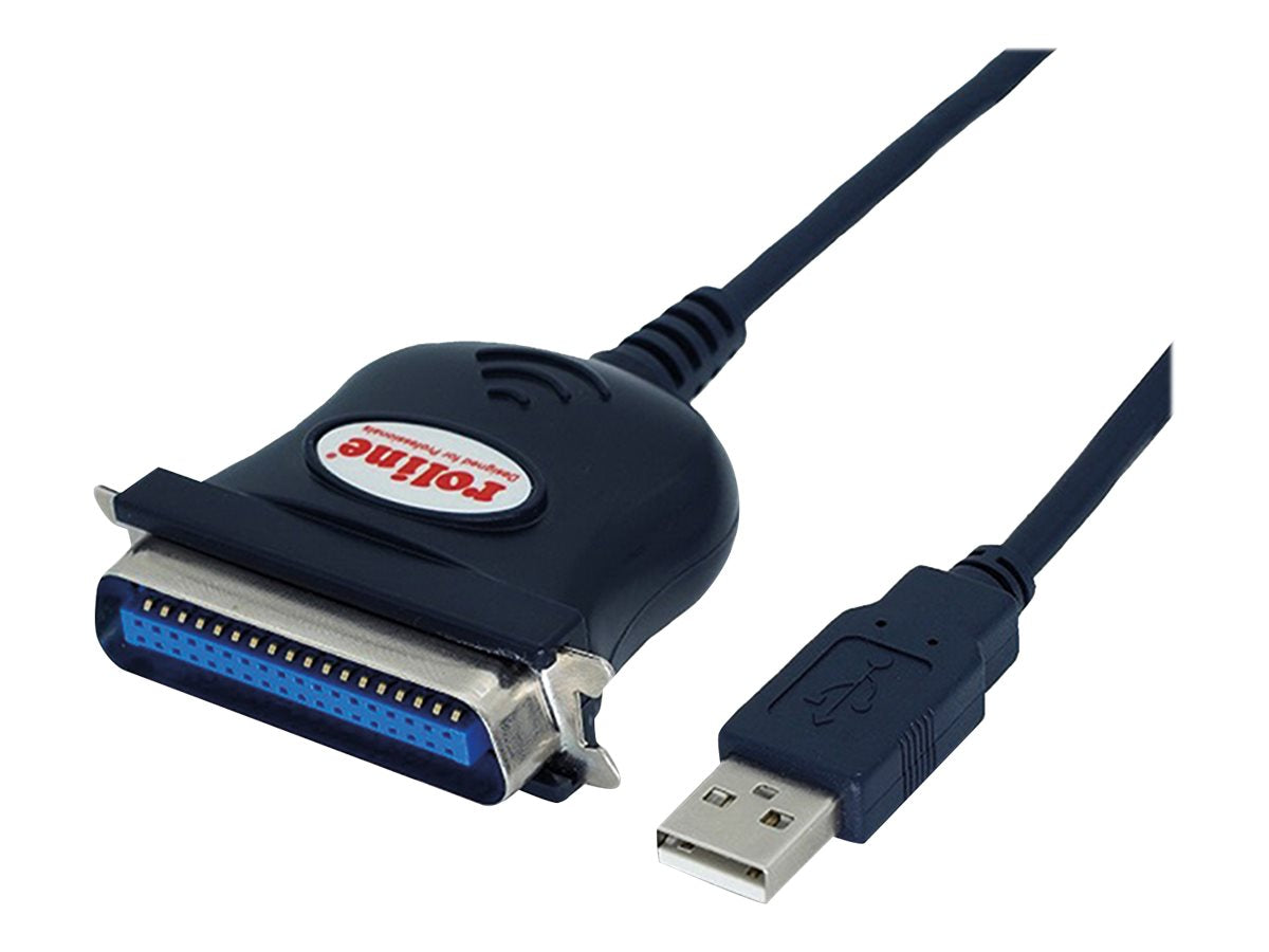 ROLINE USB Konverter Kabel USB nach IEEE 1284 schwarz 1,8m - Vorderansicht