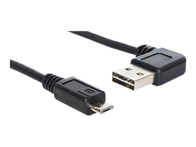 DELOCK Kabel EASY USB 2.0-A 90G gewinkelt > Micro-B Stecker/Stecker 3 m - Vorderansicht