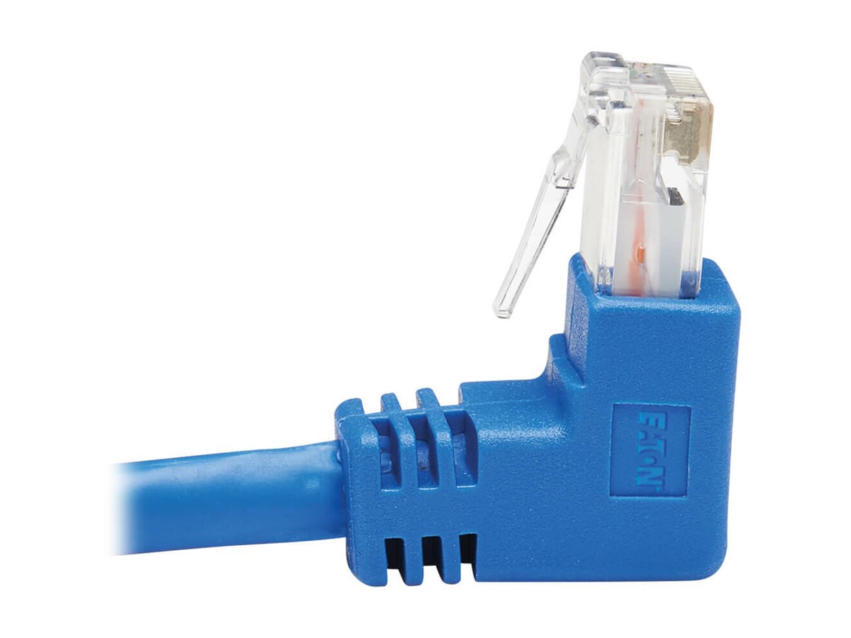 EATON TRIPPLITE Down-Angle Cat6 Gigabit Molded UTP Ethernet Cable RJ45 Right-Angle Down M to RJ45m Blue 15 ft. 4