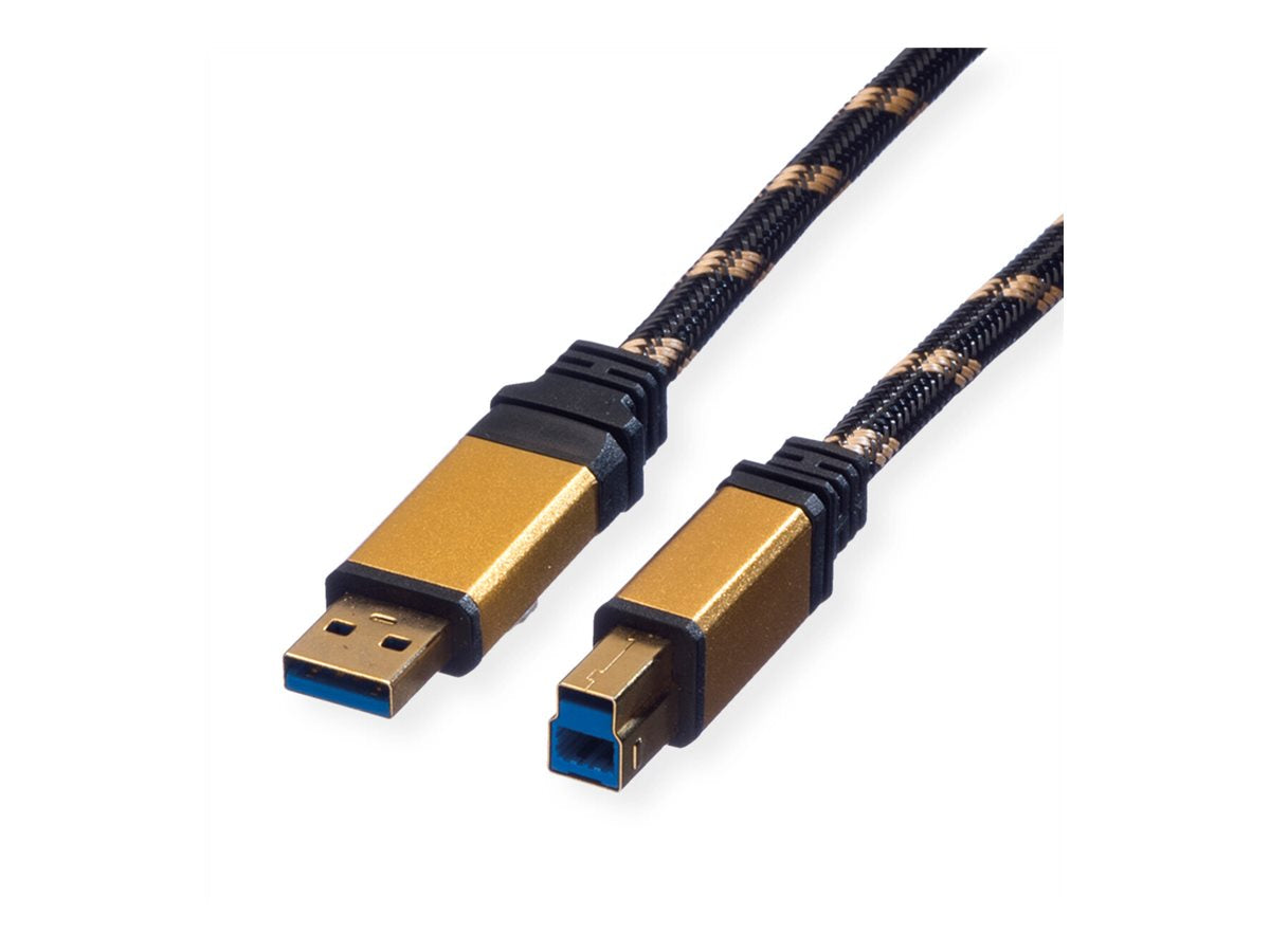 Vorderansicht des SECOMP ROLINE GOLD USB3.0 Kabel A-B ST/ST 0 8m