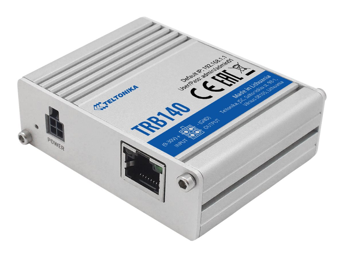 TELTONIKA NETWORKS TRB140 4G/LTE/3G/2G rugged Gateway Vorderansicht