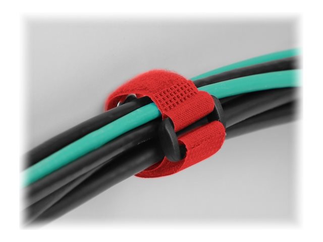 DELOCK Klett-Kabelbinder mit Schlaufe und Befestigungsöse L 150 x B 20mm rot 5 Stück