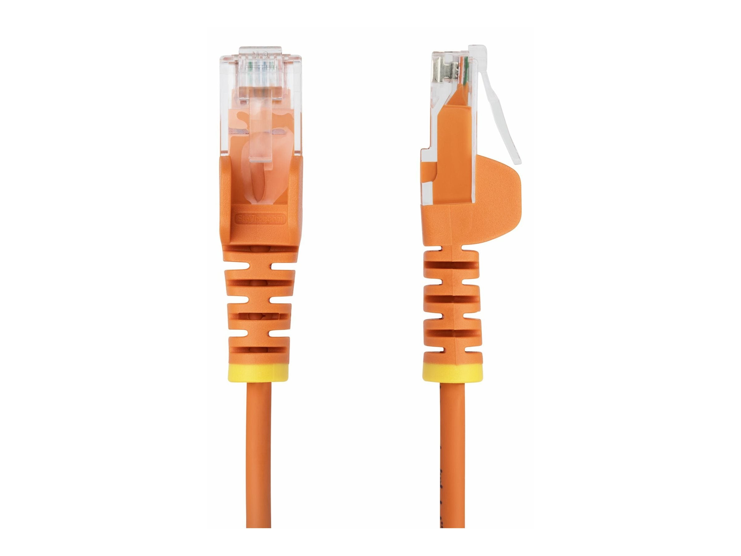 STARTECH.COM 25cm Orangenes Slim CAT6-Netzwerkkabel 100W PoE Snagless RJ45 LSZH 28AWG Reines Kupfer Patchkabel-Ethernet Kabel