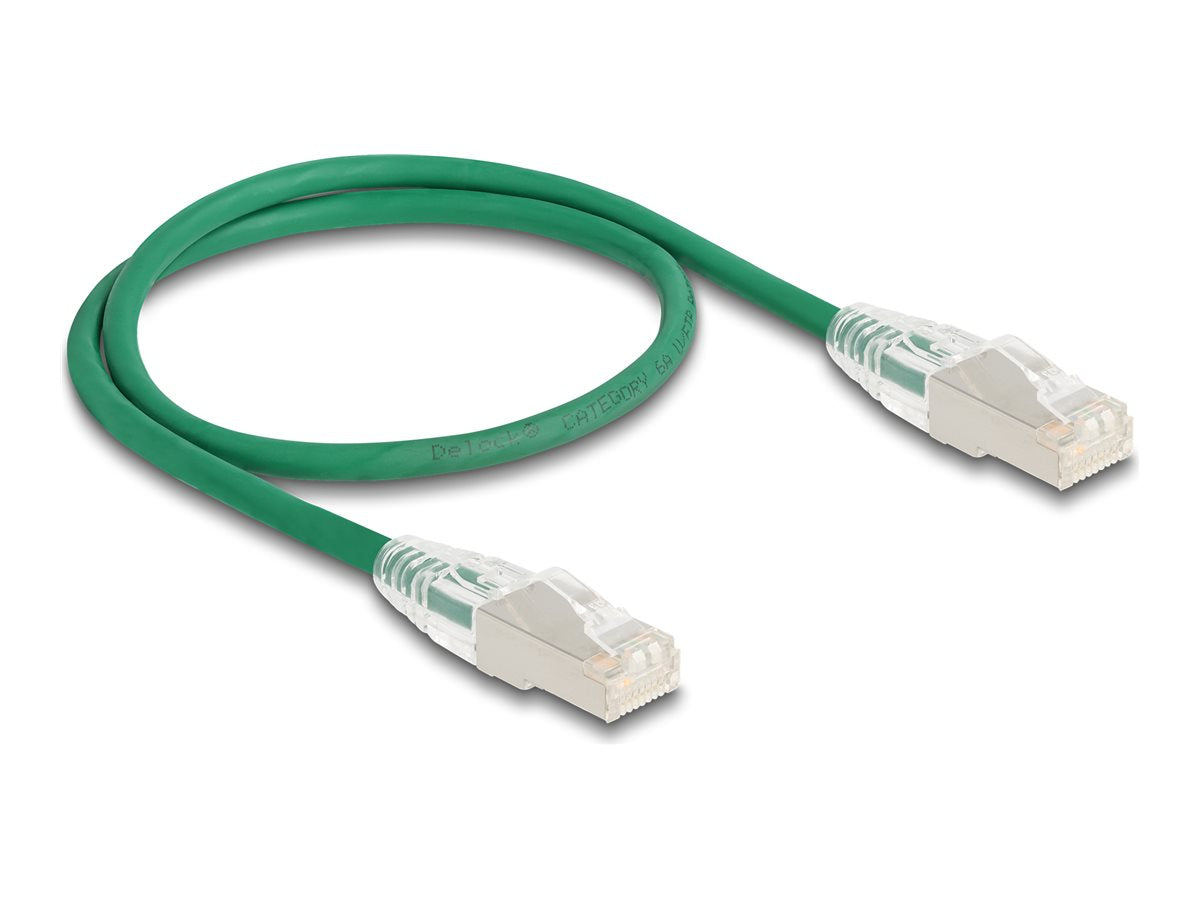 DELOCK RJ45 Netzwerkkabel Cat.6A Stecker zu Stecker mit gebogener Rastnase U/FTP Slim 0