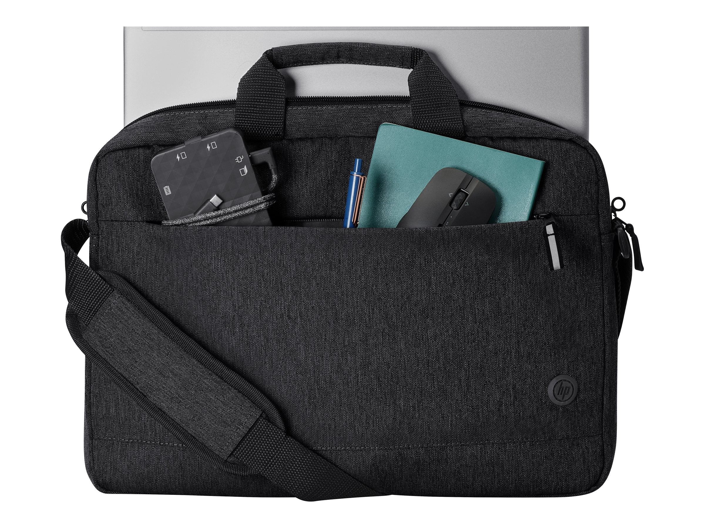 HP Prelude Pro Notebooktasche mit geöffnetem Reißverschluss