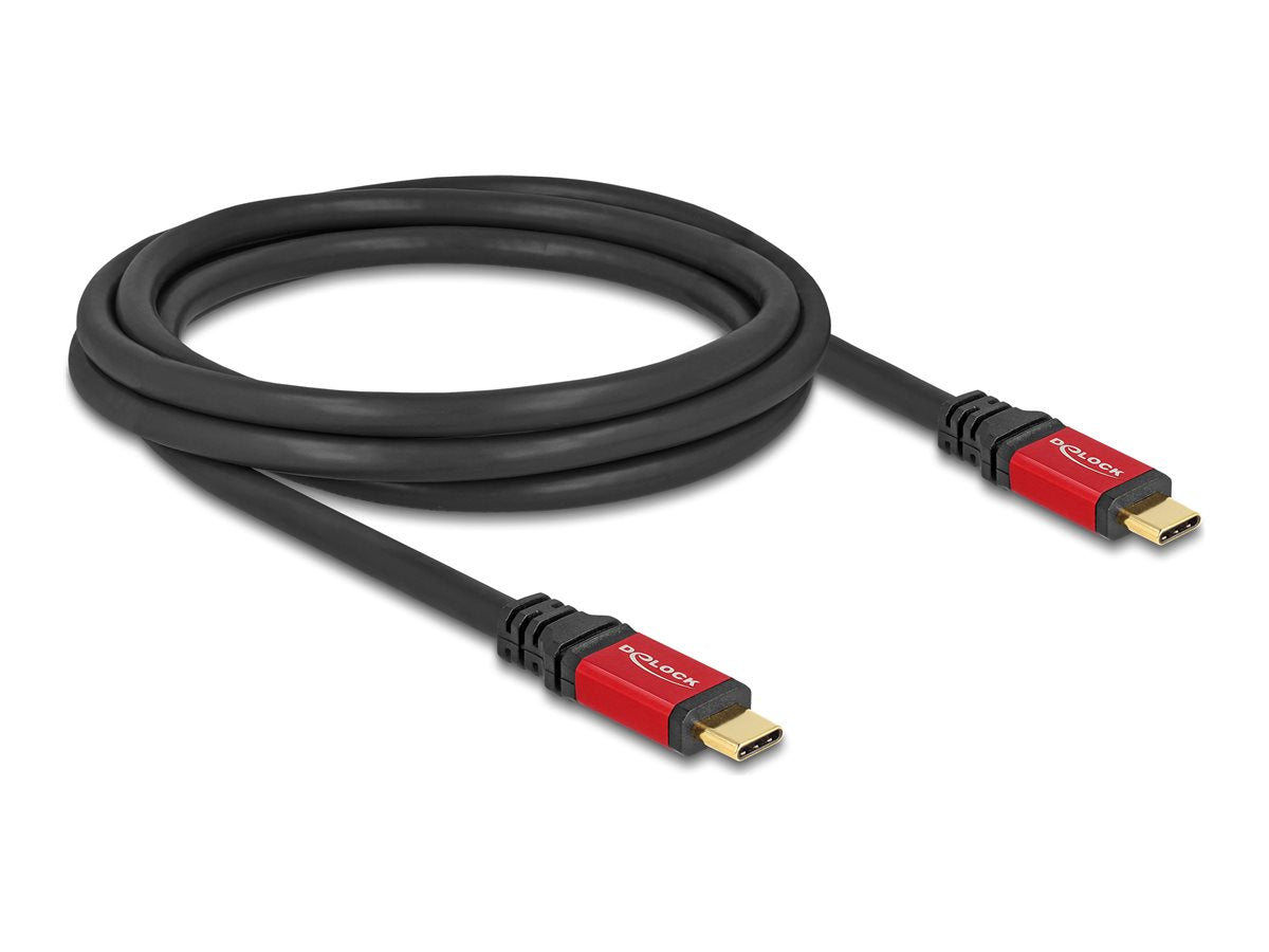 DELOCK USB 2.0 Kabel USB Type-C Stecker zu Stecker PD 3.1 240 W Vorderansicht