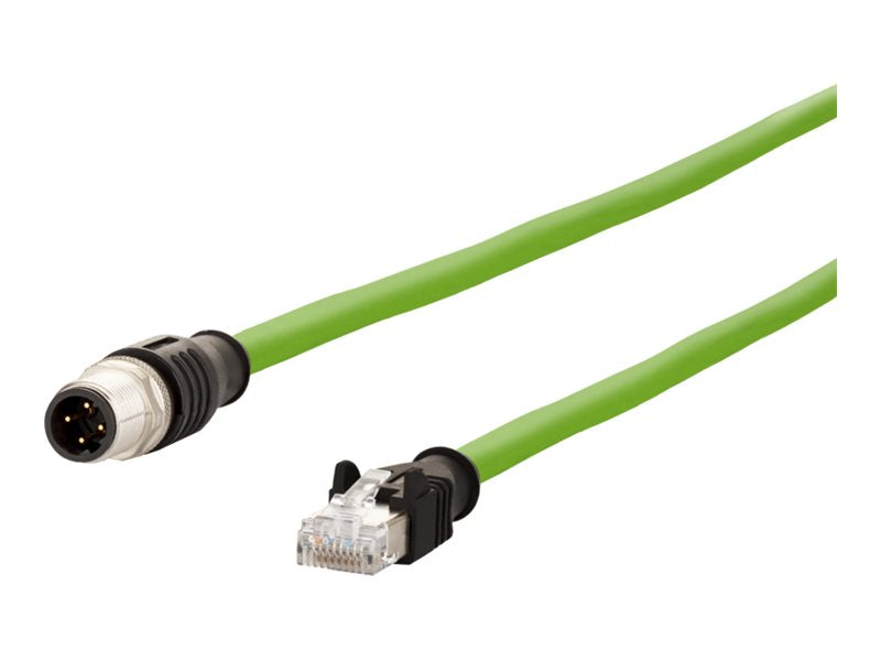METZ CONNECT Verbindungsleitung M12 ST-RJ45 ST 4-polig D-kodiert RJ45 5m - Vorderansicht