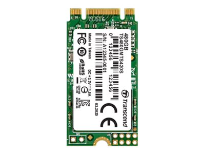 TRANSCEND 480GB M.2 SSD SATA3 B+M Key TLC - Vorderansicht