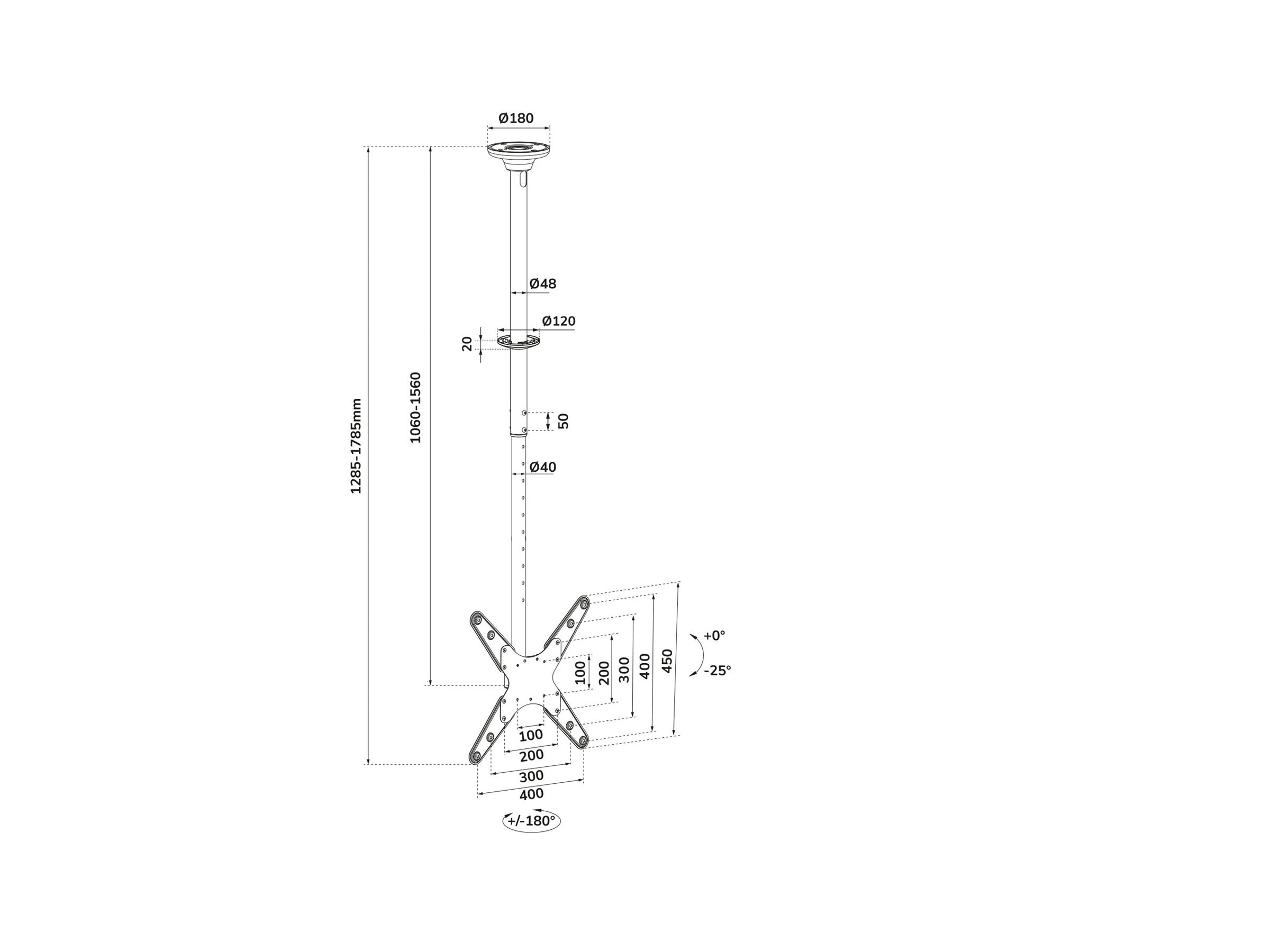 NEOMOUNTS Flat Screen Ceiling Mount FPMA-C340BLACK Verpackung