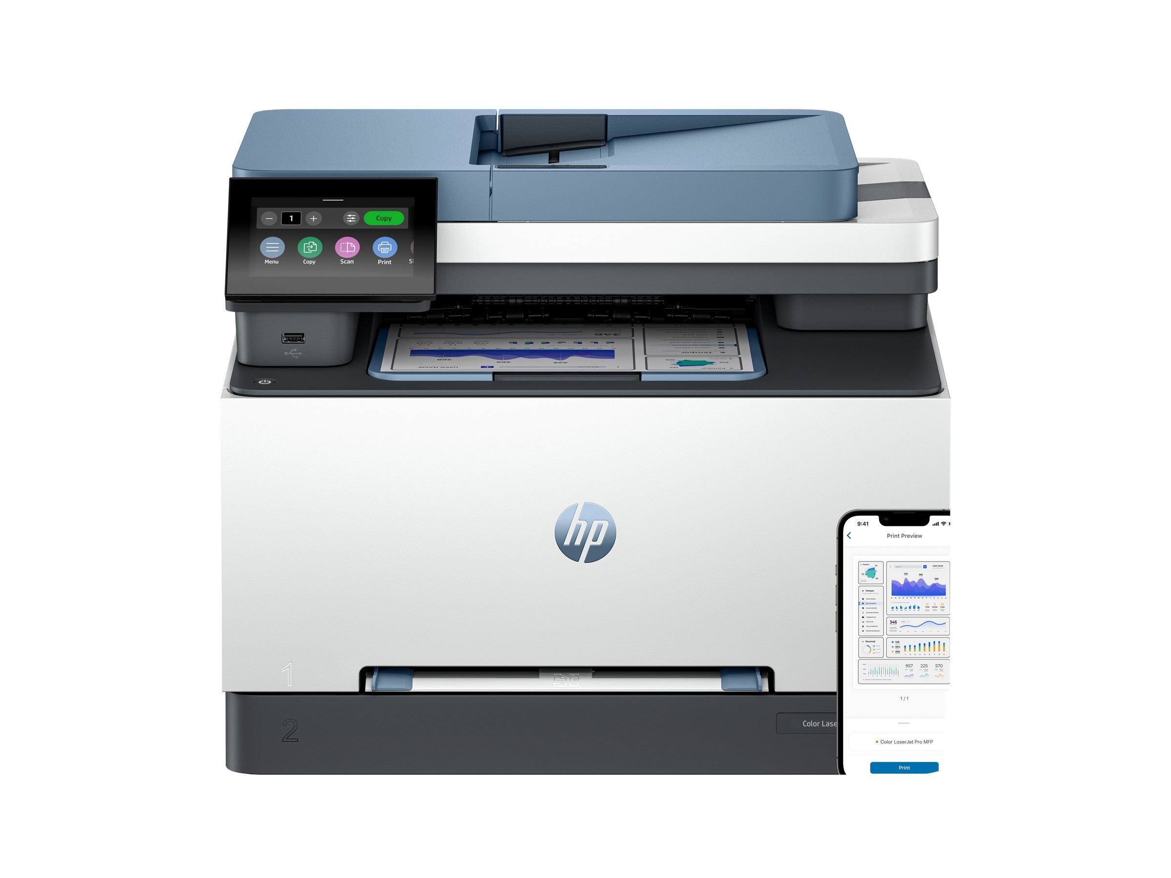 HP Color LaserJet Pro MFP 3302fdng Seitenansicht