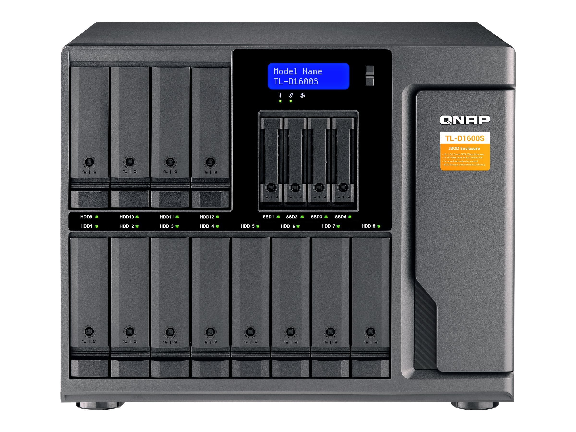 QNAP TL-D1600S Innenansicht mit Laufwerksschächten