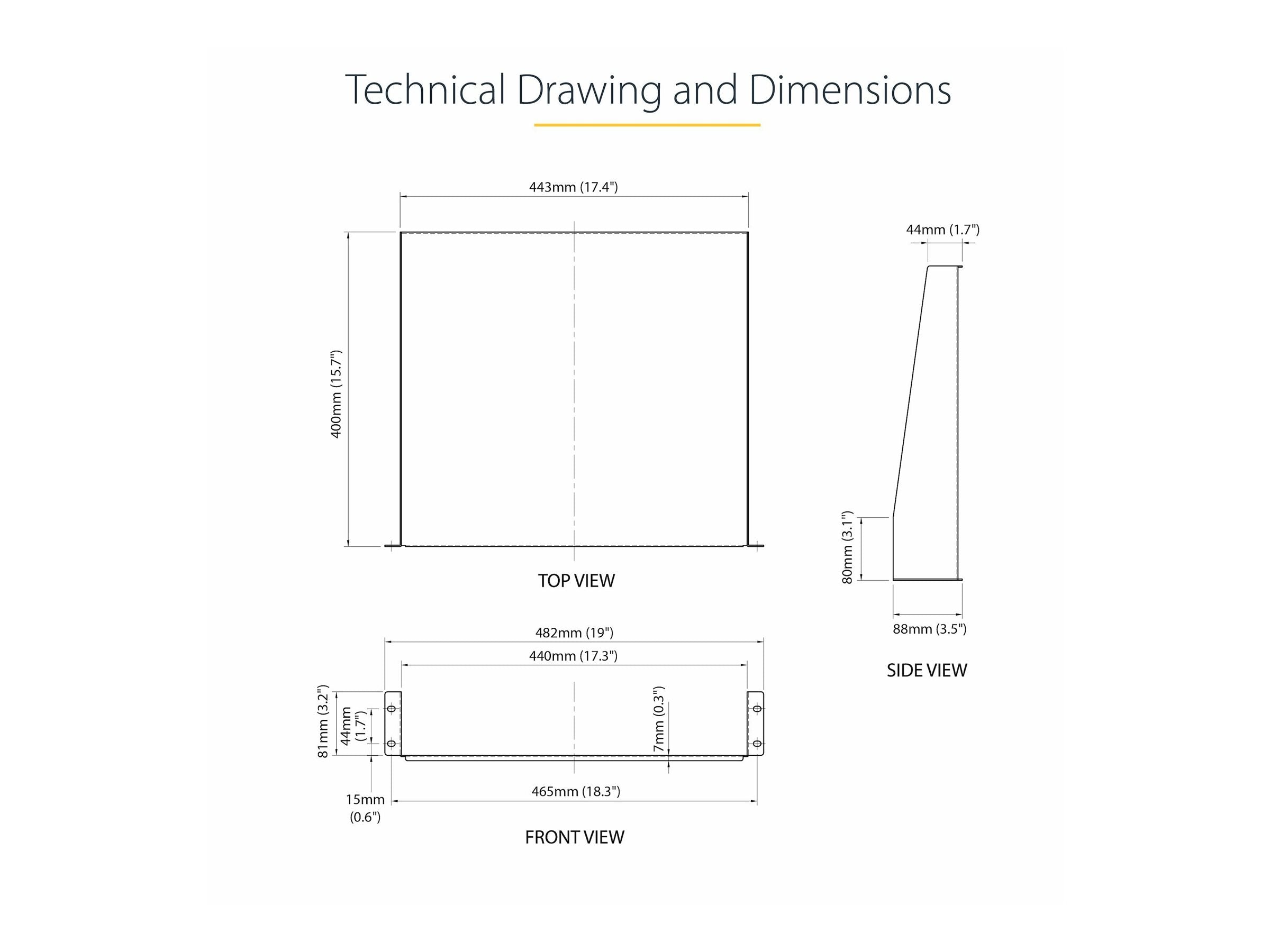 STARTECH.COM 2HE 19 Zoll Fachboden Detailansicht