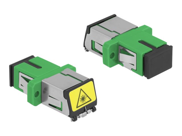 DELOCK LWL Kupplung mit Laserschutzklappe SC Simplex Buchse zu SC Simplex Buchse Singlemode grün