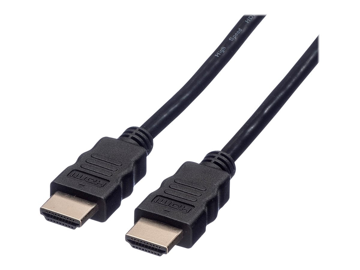 ROLINE HDMI High Speed Kabel mit Ethernet schwarz 2m - Vorderansicht