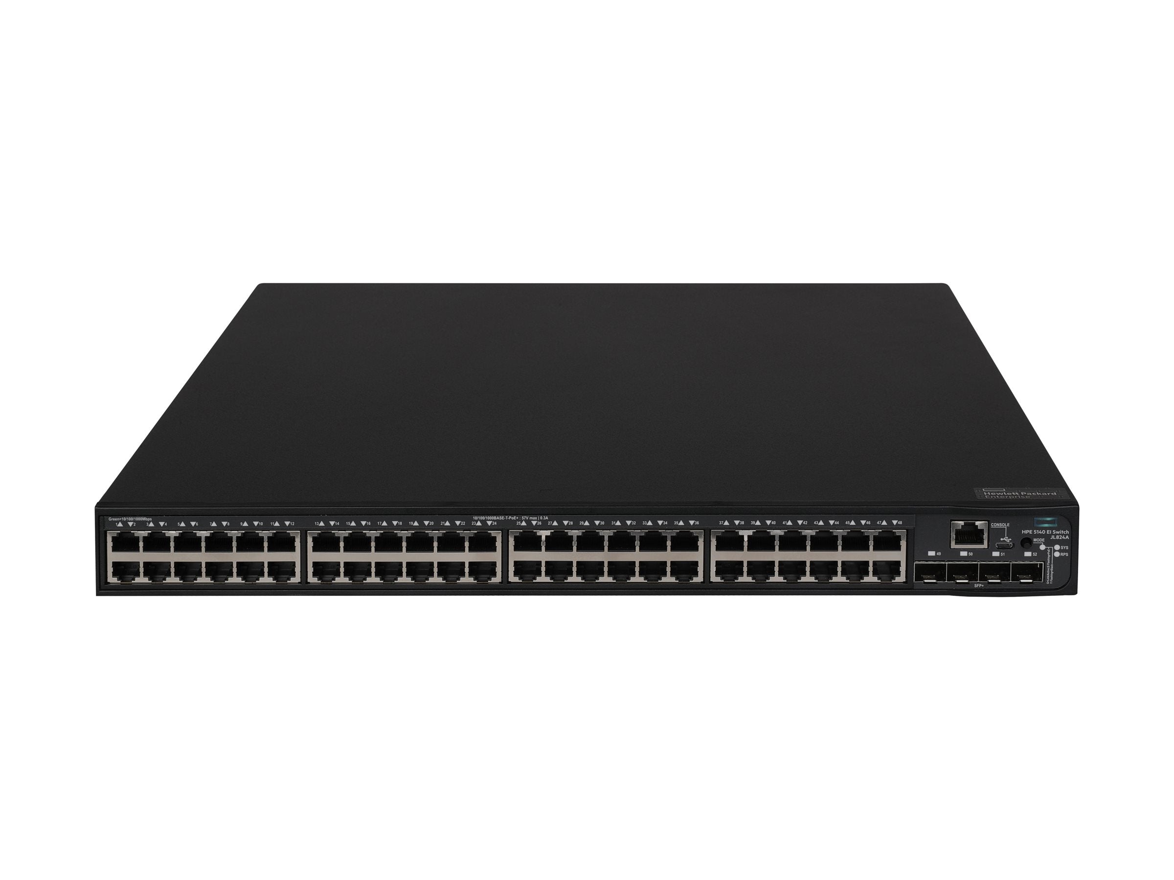 ARUBA HPE FlexNetwork 5140 48G PoE+ 4SFP+ EI Switch Vorderansicht