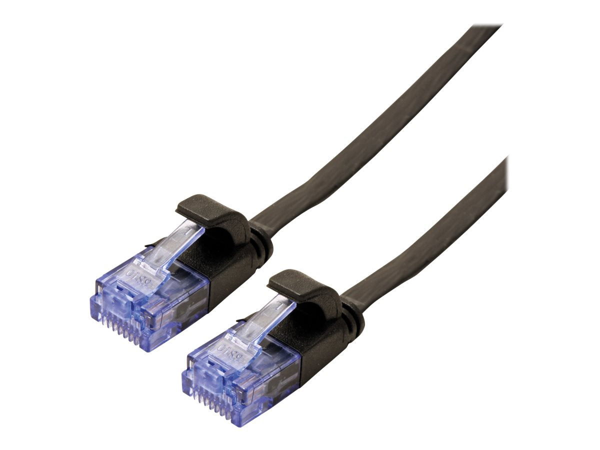 VALUE Patchkabel Kat.6A Class EA UTP schwarz 3m extra-flach Vorderansicht