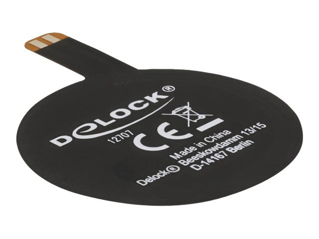 DELOCK NFC 13,56MHz Antenne SMT FPC rund intern schwarz Klebemontage - Vorderansicht