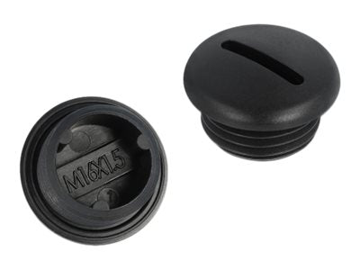 DELOCK Verschlussstopfen M16 x 1,5 schwarz Vorderansicht