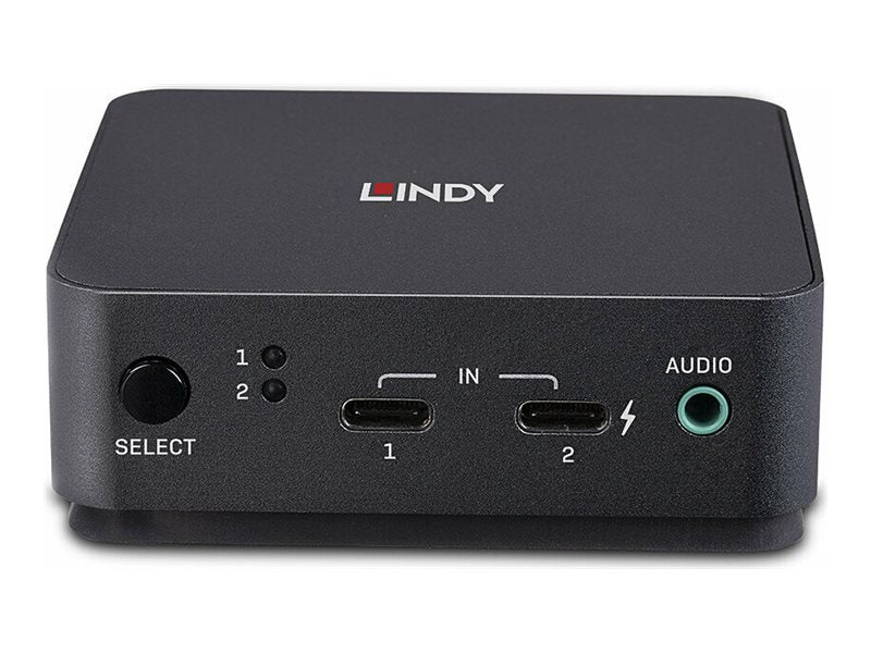 LINDY 2 Port Type C DisplayPort 1.2 KVM Switch - Anschlussansicht