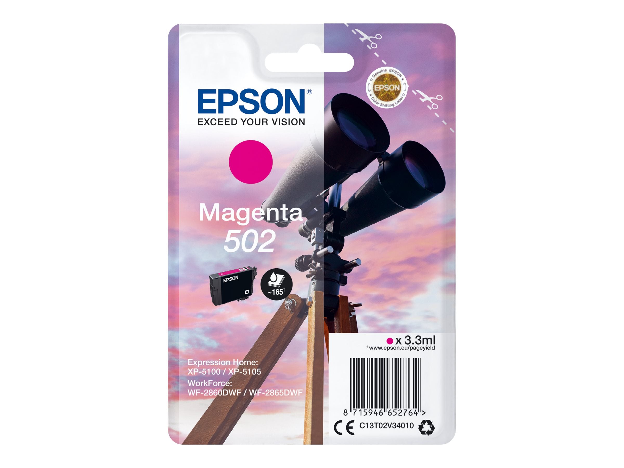 EPSON 1LB Singlepack Magenta 502 Ink Vorderansicht
