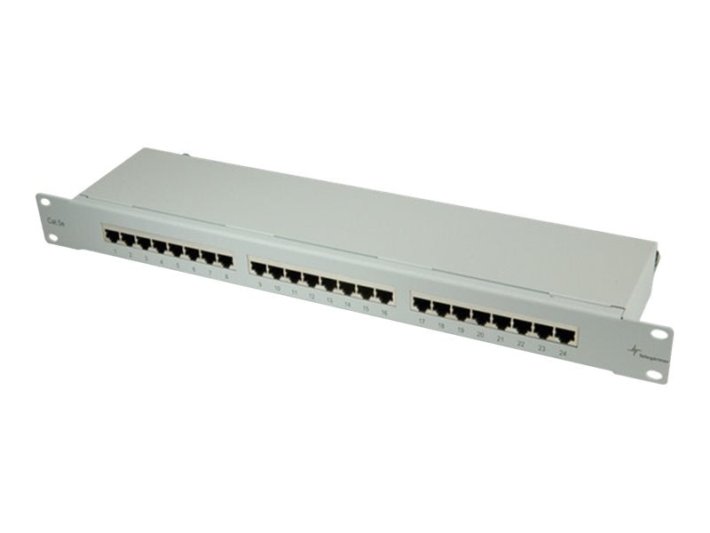 TELEGÄRTNER 48,26cm 19Zoll-Modular Patchpanel Kat.5e Class D 1 HE 24 Ports Vorderansicht
