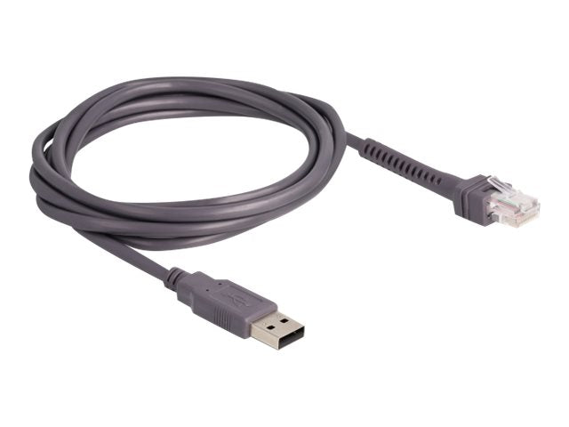 DELOCK RJ50 zu USB 2.0 Typ-A Barcodescanner Kabel 2m - Vorderansicht