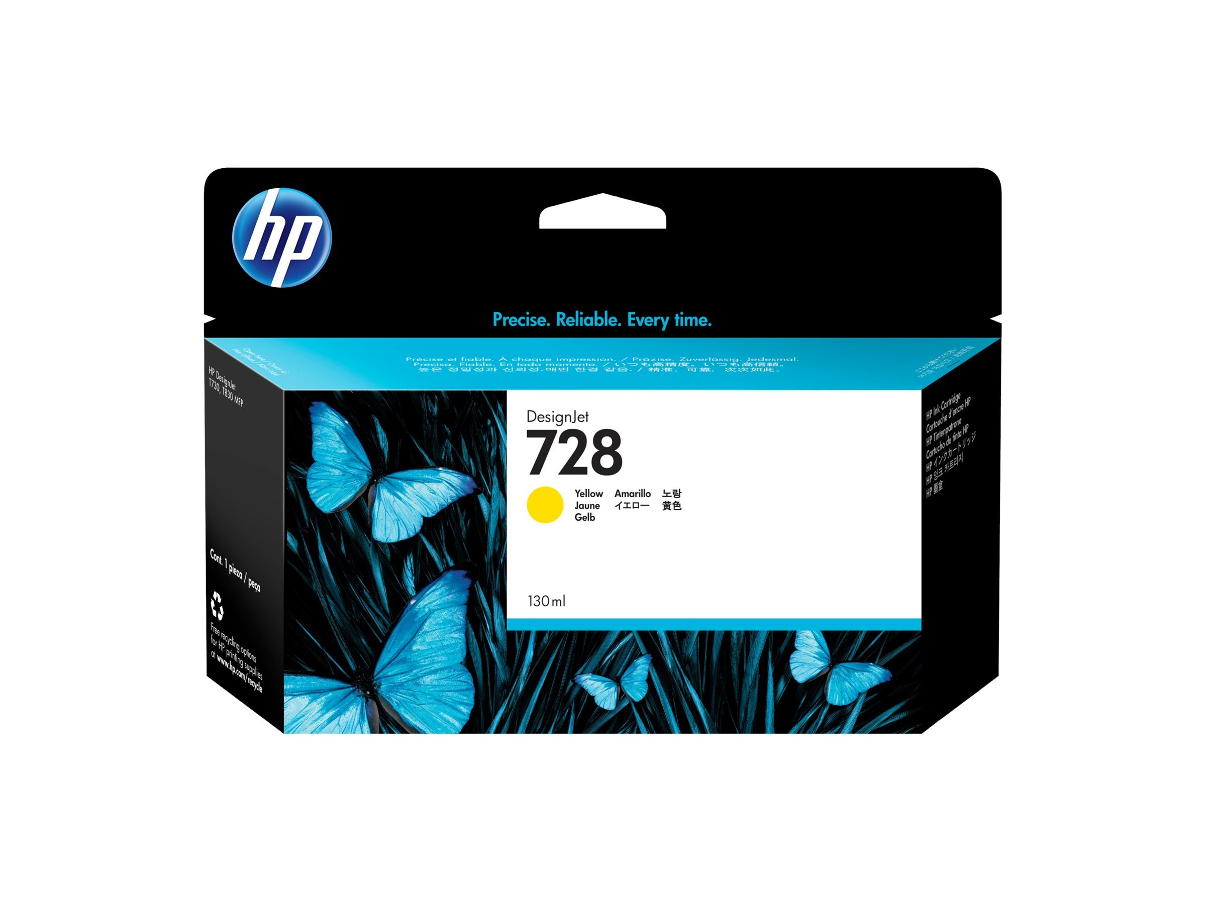 HP 728 130-ml Gelb Tintenpatrone Vorderansicht