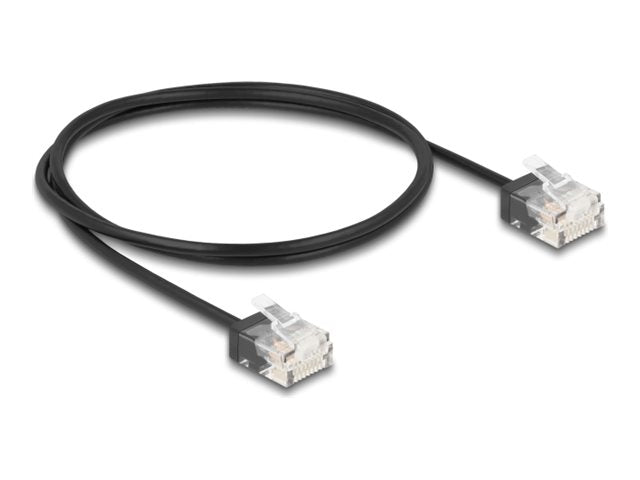 DELOCK RJ45 Netzwerkkabel Cat.6 UTP Ultra Slim 1 m schwarz - Vorderansicht
