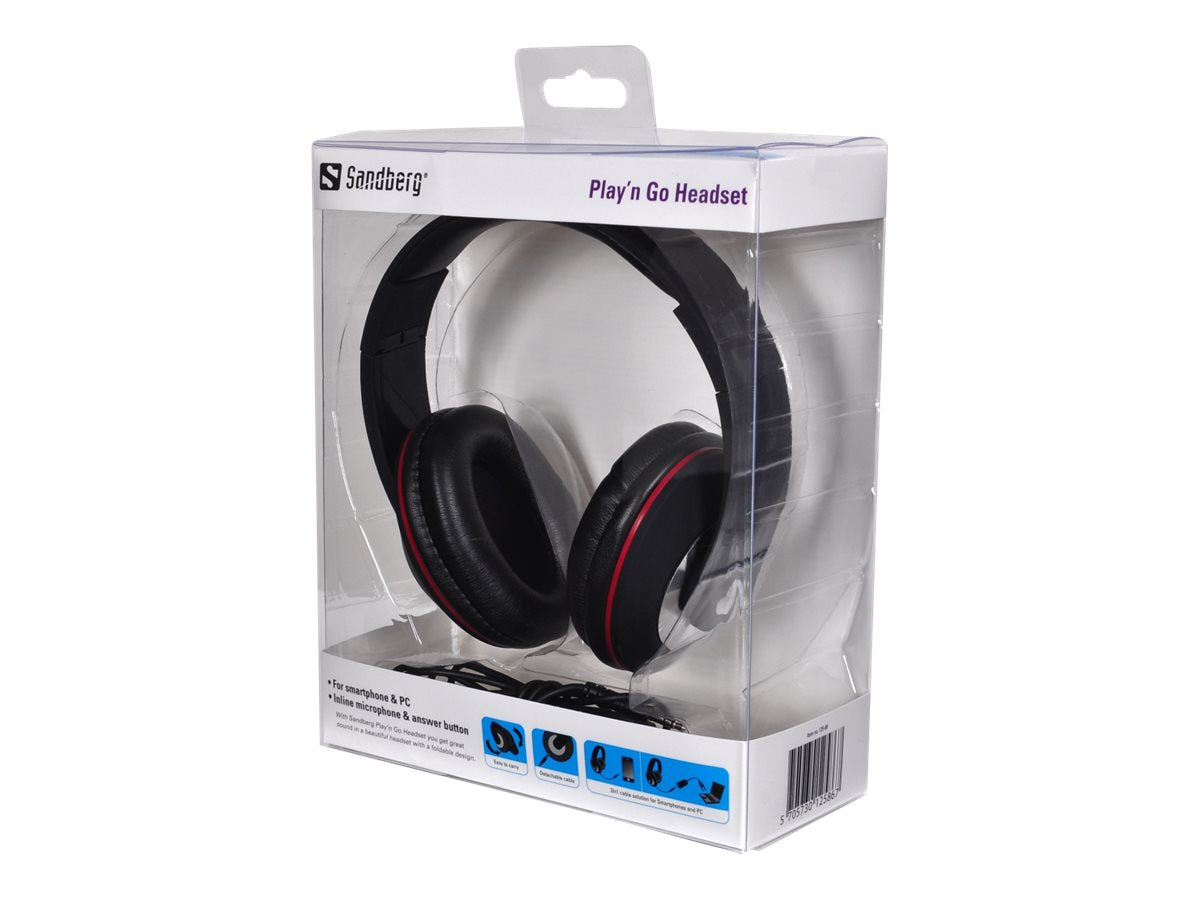 SANDBERG Play'n Go Headset Black - Vorderansicht