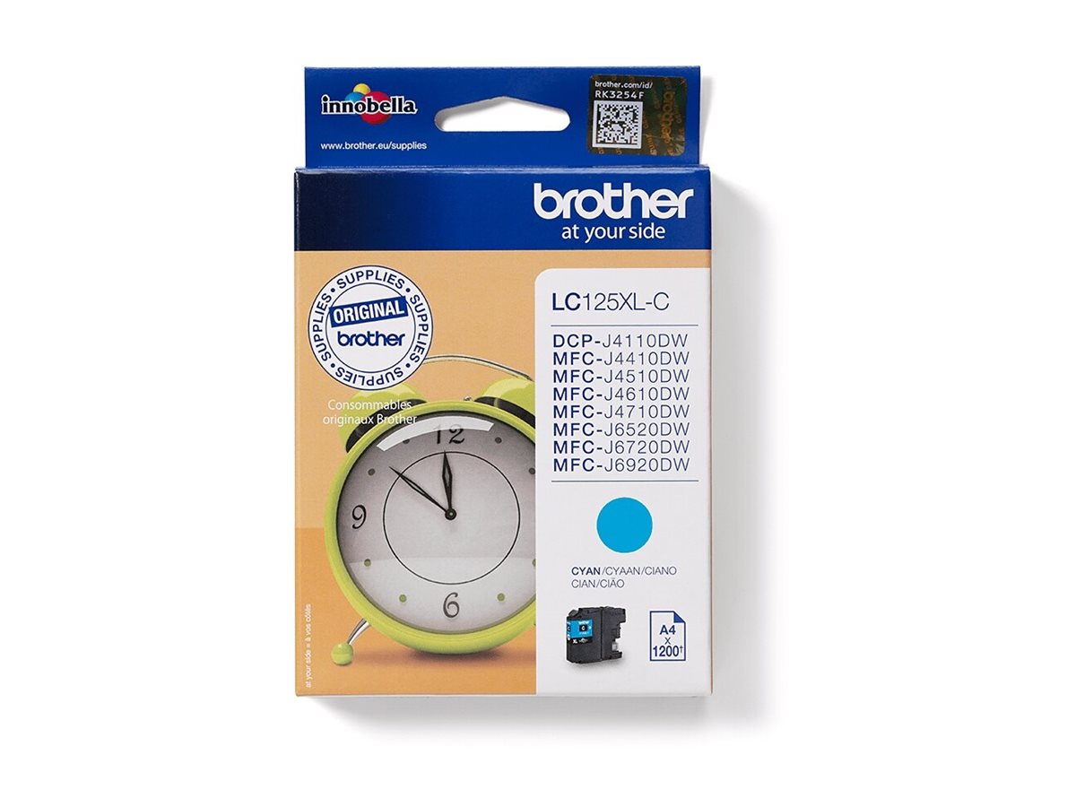 BROTHER LC125XLC Tinte cyan Vorderansicht