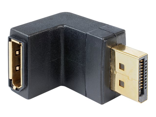 DELOCK Adapter DP-St > DP-Bu gewinkelt unten black - Vorderansicht