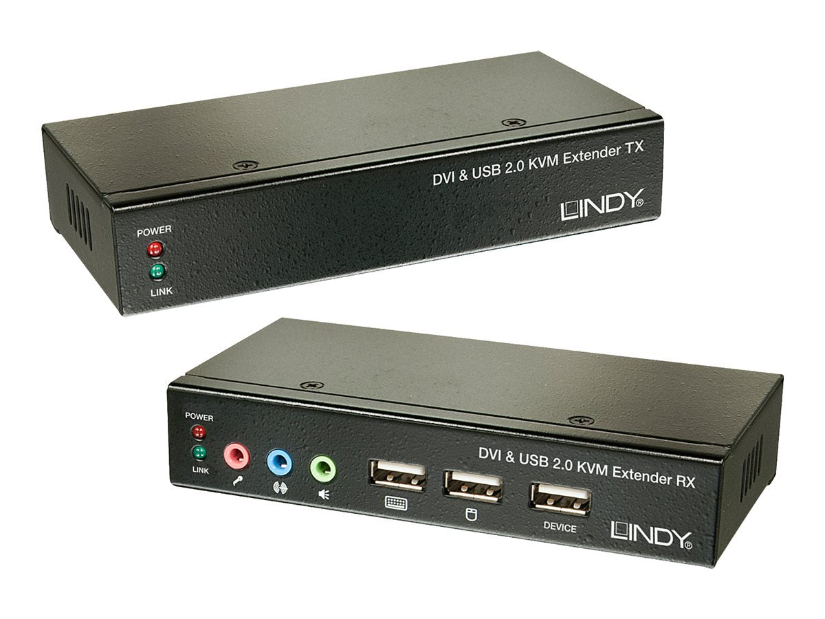 LINDY Cat.6 KVM Extender Classic DVI USB Audio 50m - Vorderansicht