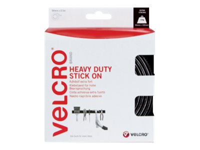 VELCRO Klettband Extra Stark Selbstklebend 50mm x 2.5m Schwarz - Vorderansicht