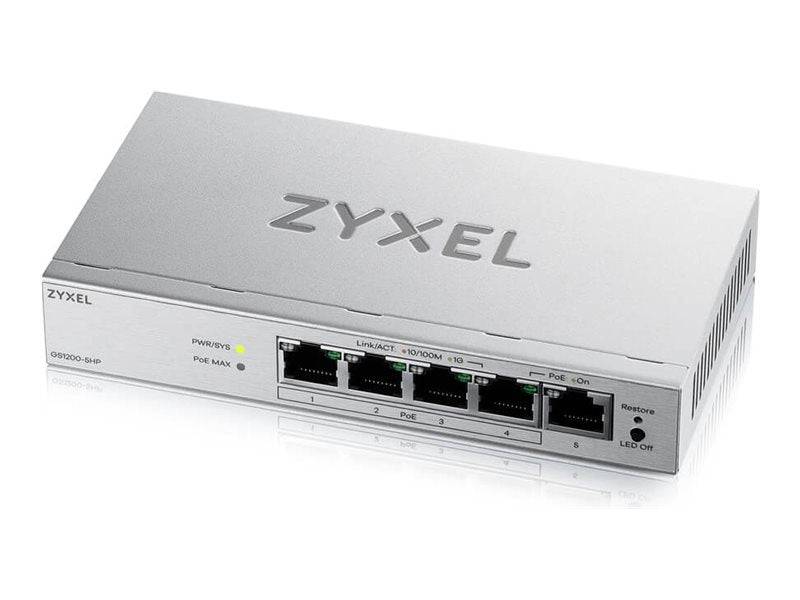 ZYXEL GS1200-5HP V3 5-Port Gigabit PoE+ Switch Vorderansicht