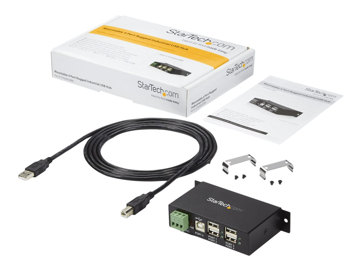 STARTECH.COM 4Port Industrial USB 2.0 Hub - Rückansicht