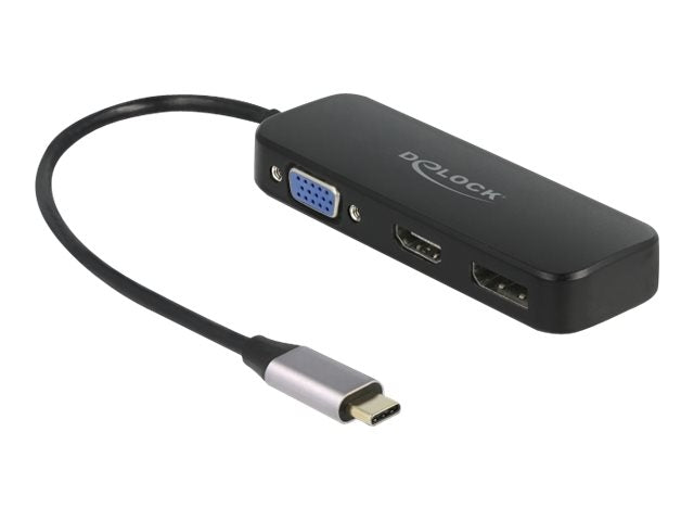 DELOCK USB Type-C Adapter zu VGA HDMI DisplayPort 4K 60 Hz Vorderansicht