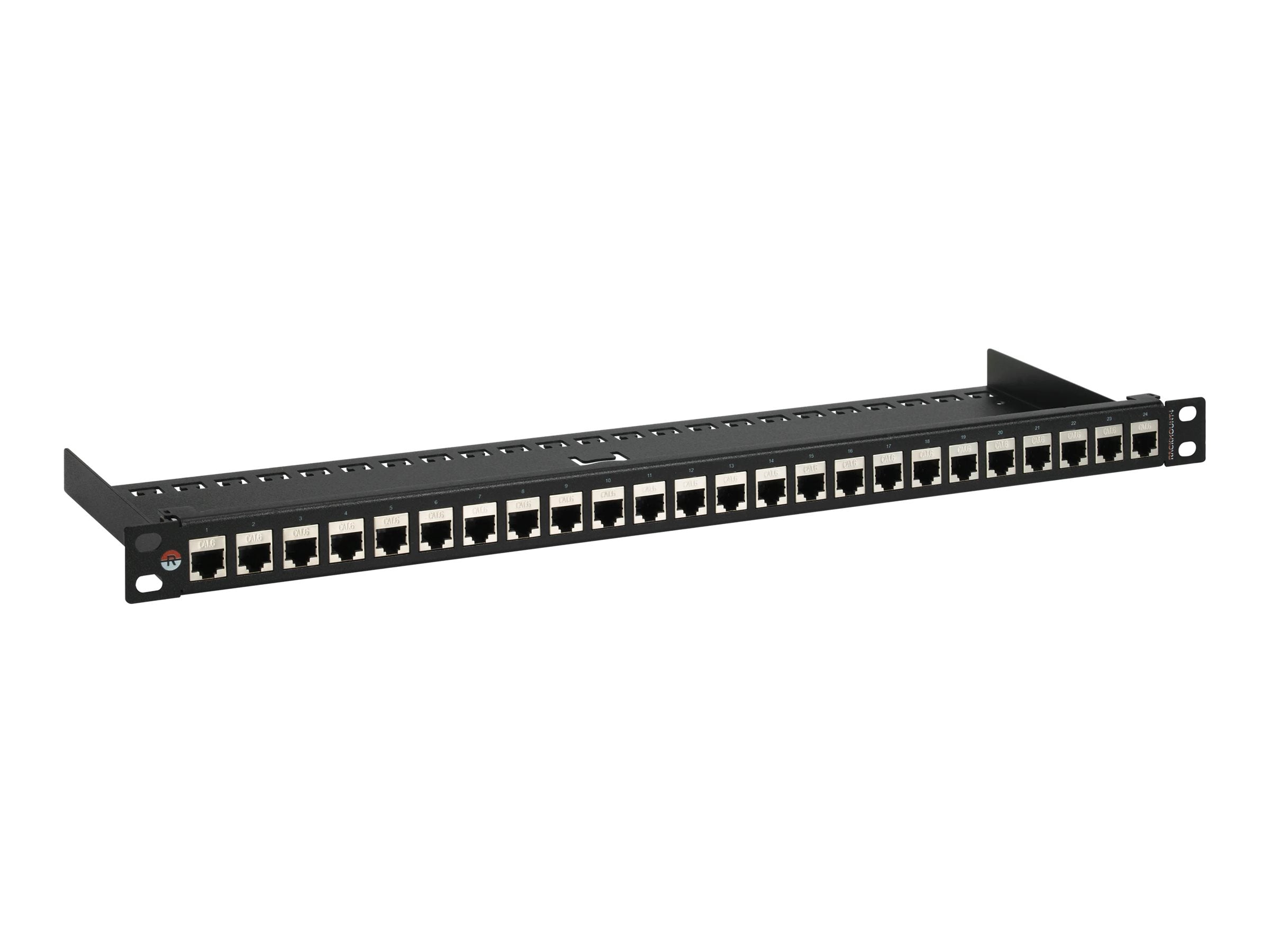RACKMOUNT Patchpanel 24 port 2/3U Black Frame Vorderansicht