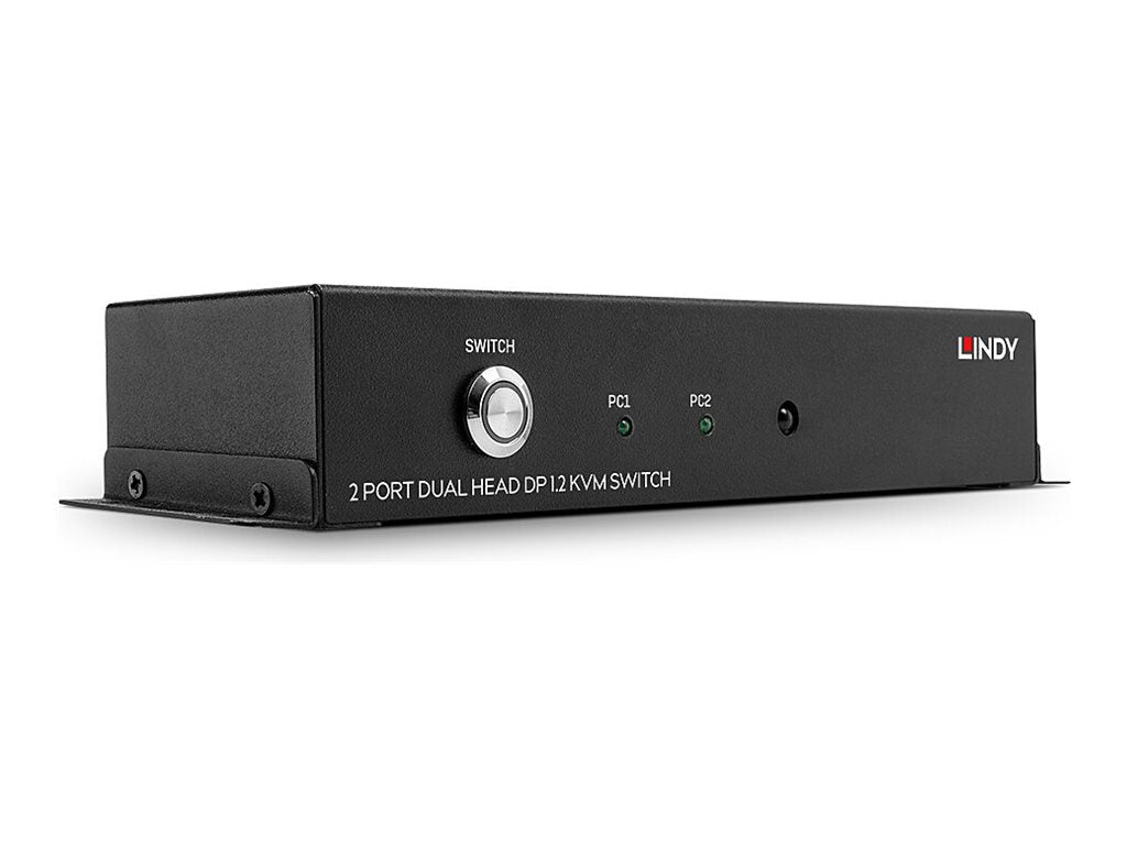 LINDY 2 Port Dual Head DisplayPort 1.2 KVM Switch Vorderansicht