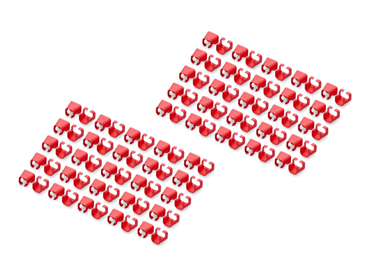 DIGITUS Kabelclips mit Farbcodierung rot Vorderansicht