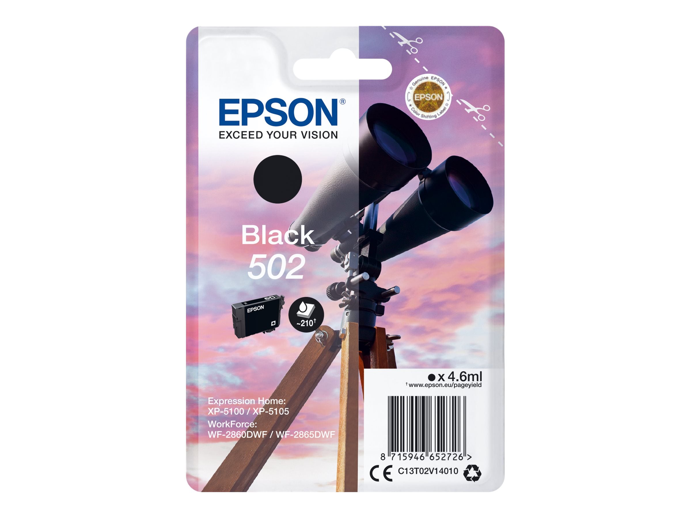 EPSON 4LB Singlepack Black 502 Ink Vorderansicht