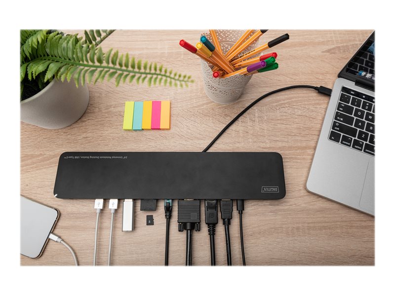DIGITUS 35,6cm 14 Zoll Universal Docking Station USB Type-C Anschlussmöglichkeiten