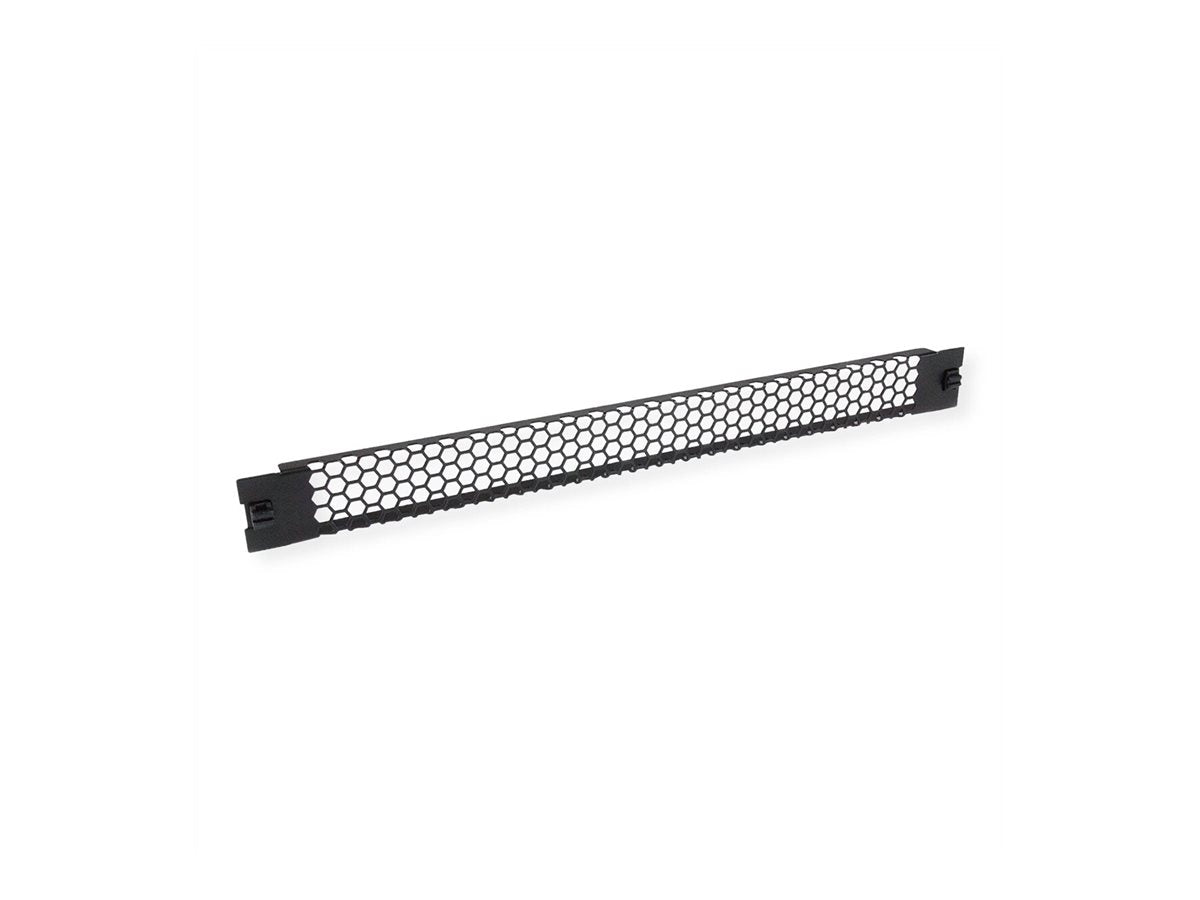 VALUE 19-Beluftungsplatte Snap-in 1 HE RAL 9005 Tiefschwarz