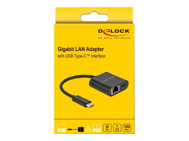 DELOCK USB Type-C Adapter zu Gigabit LAN Detailansicht