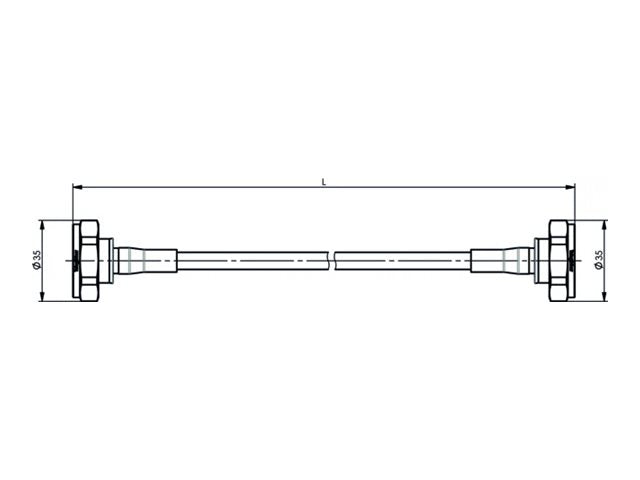 PUC TELEGÄRTNER 7-16 Jumper Kabel 1/4z IP67 L 2.0 m - Vorderansicht