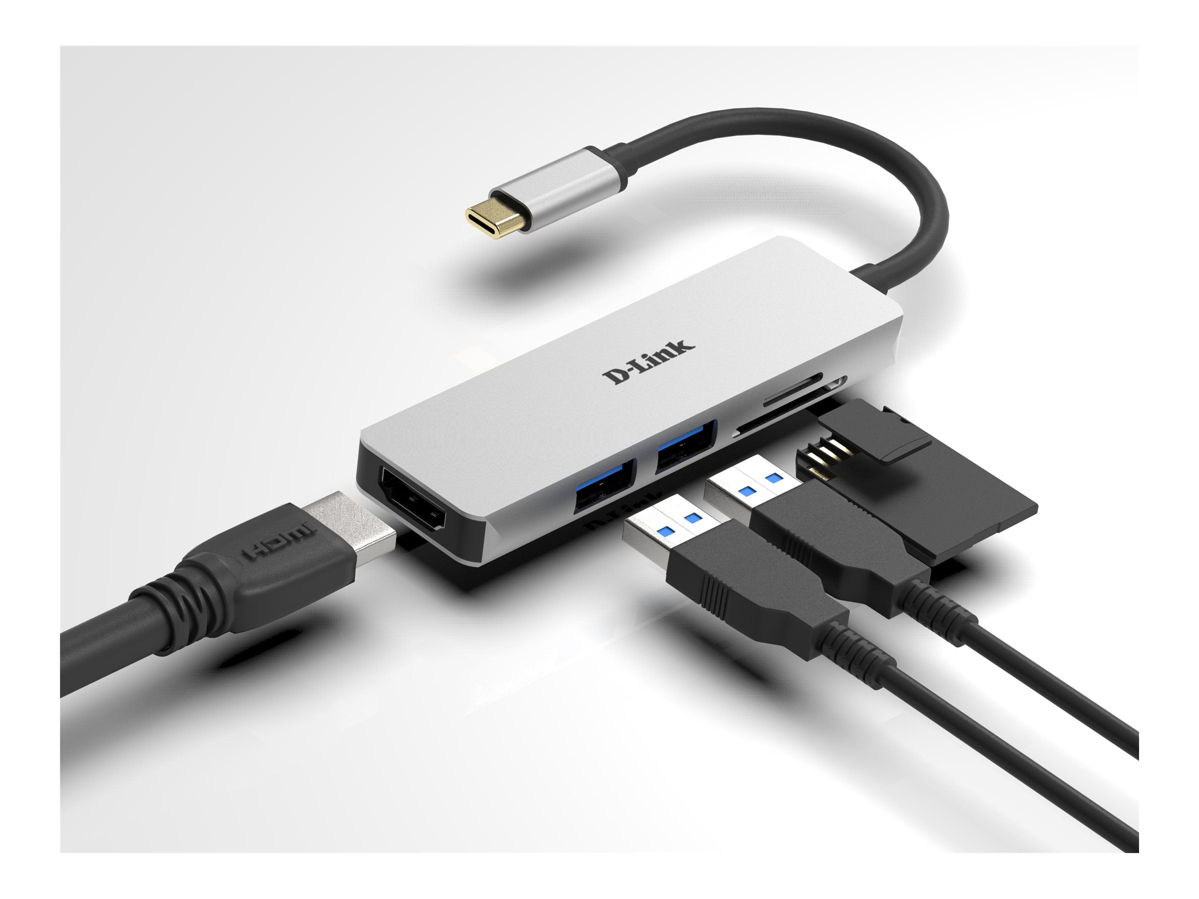 D-LINK DUB-M530 USB-C Hub 5-Port USB 3.0 Vorderansicht